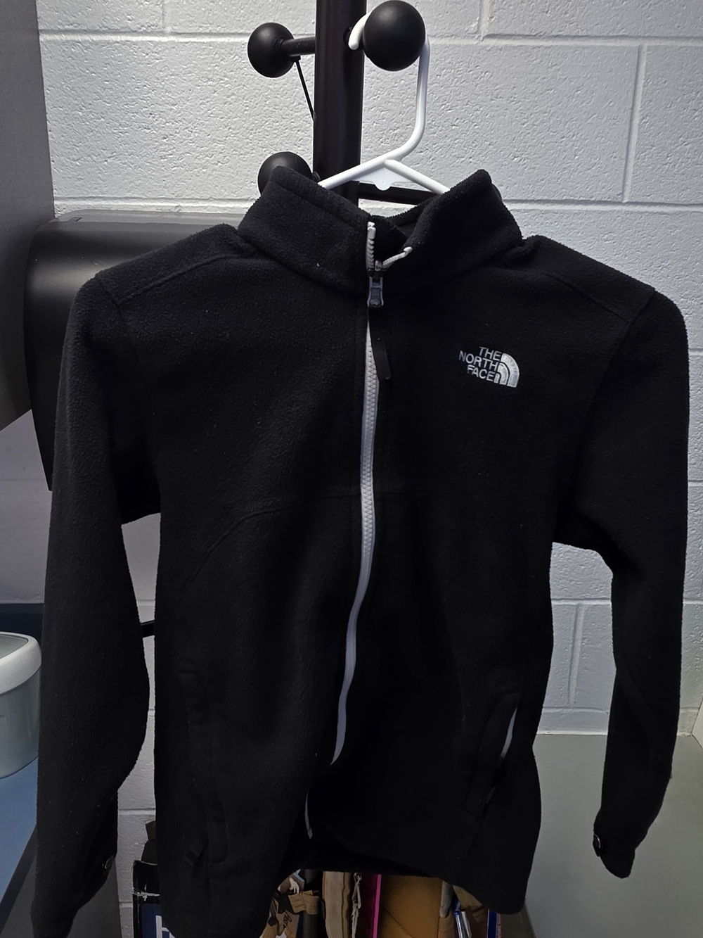 The North Face Black Fleece Jacket with Light Gray Logo